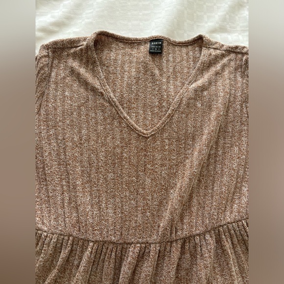 Shein Women's Long Sleeve V Neck Ruffle Hem Dress SMALL - Picture 3 of 5
